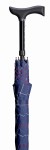 Parasol z funkcją laski Gastrock - STEPBRELLA - niebieski w kratę (84-92 cm)