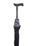 Parasol z funkcją laski Gastrock - STEPBRELLA - czarny z szarym brzegiem (83-93 cm)