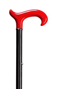 Laska karbonowa Gastrock - EXCLUSIV CARBON - z czerwoną rękojeścią derby