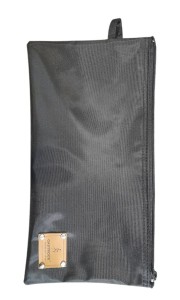 Elegancki pokrowiec na składaną laskę - czarny tekstylny - suwak