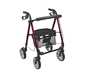 Podpórka rehabilitacyjna aluminiowa 4-kołowa - PRESTIGE - AR-006 - bordo