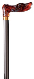 Laska  aluminiowa Gastrock - XL-FISCHER - brązowa bursztyn - PRAWA - extra long