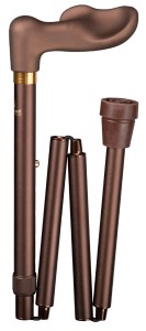 Laska aluminiowa składana Gastrock - DELUXE FISCHER SOFT - brąz satyna - LEWA