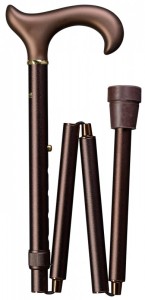 Laska aluminiowa składana Gastrock - FALTSTOCK SOFT - brązowa - extra long