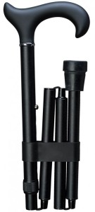 Laska aluminiowa składana Gastrock - FALTSTOCK SOFT - czarna